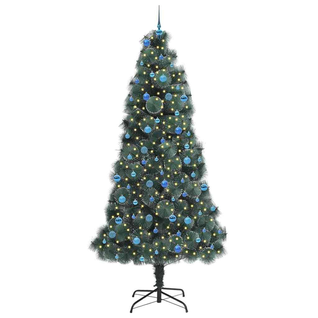 vidaXL Künstlicher vorbeleuchteter Weihnachtsbaum mit Kugelset 240 cm