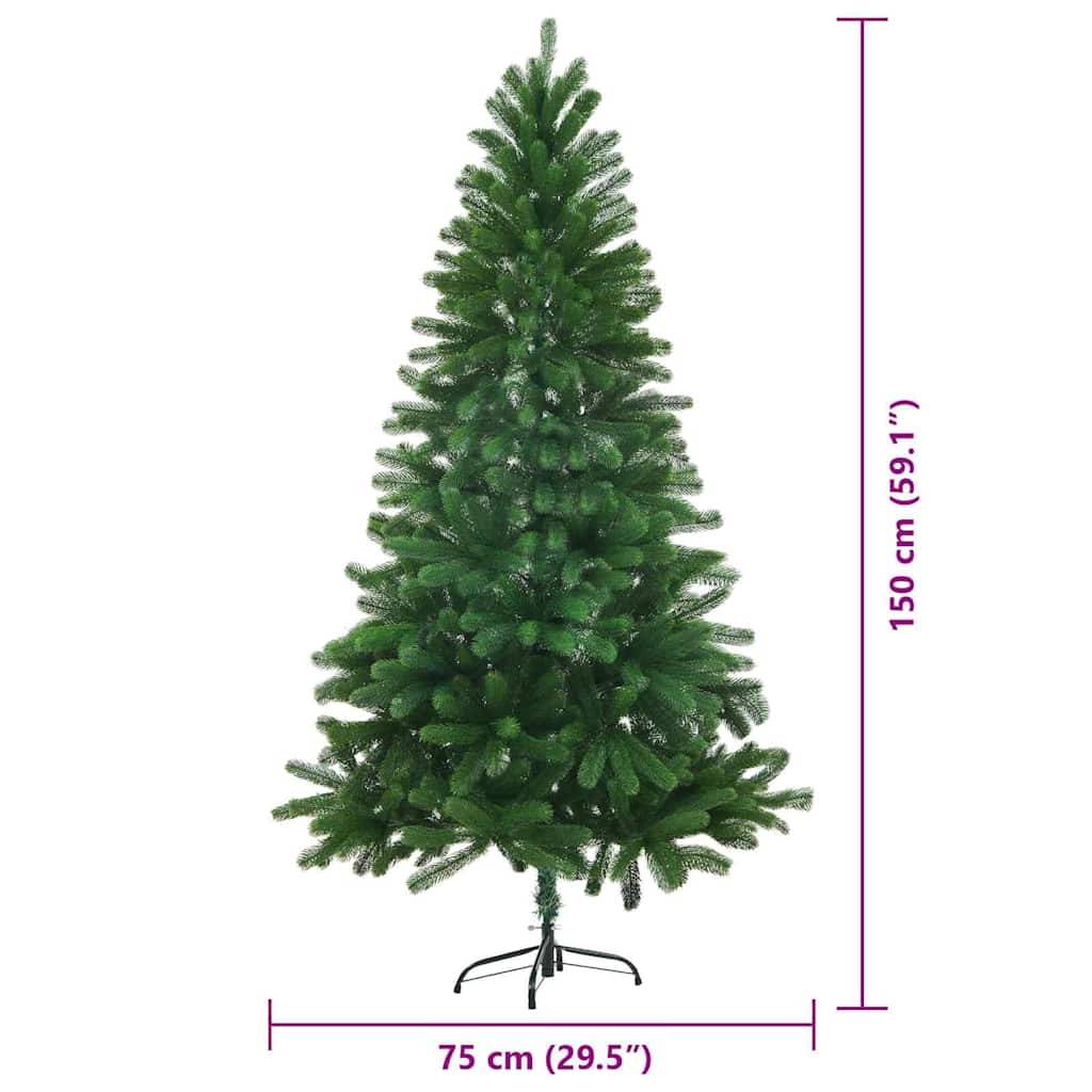 vidaXL Weihnachtsbaum mit 150 LEDs mit Ständer Grün 150 cm PE