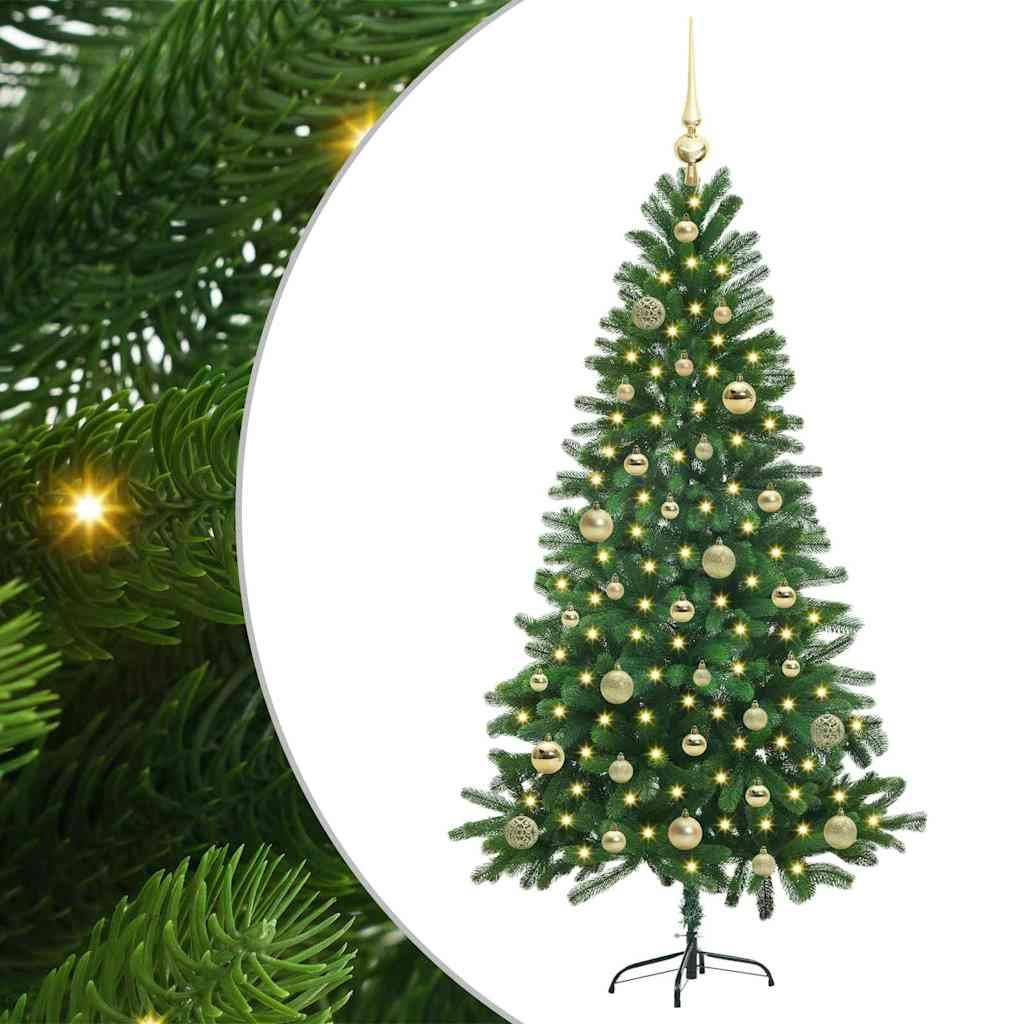 vidaXL Weihnachtsbaum mit 150 LEDs mit Ständer Grün 150 cm PE