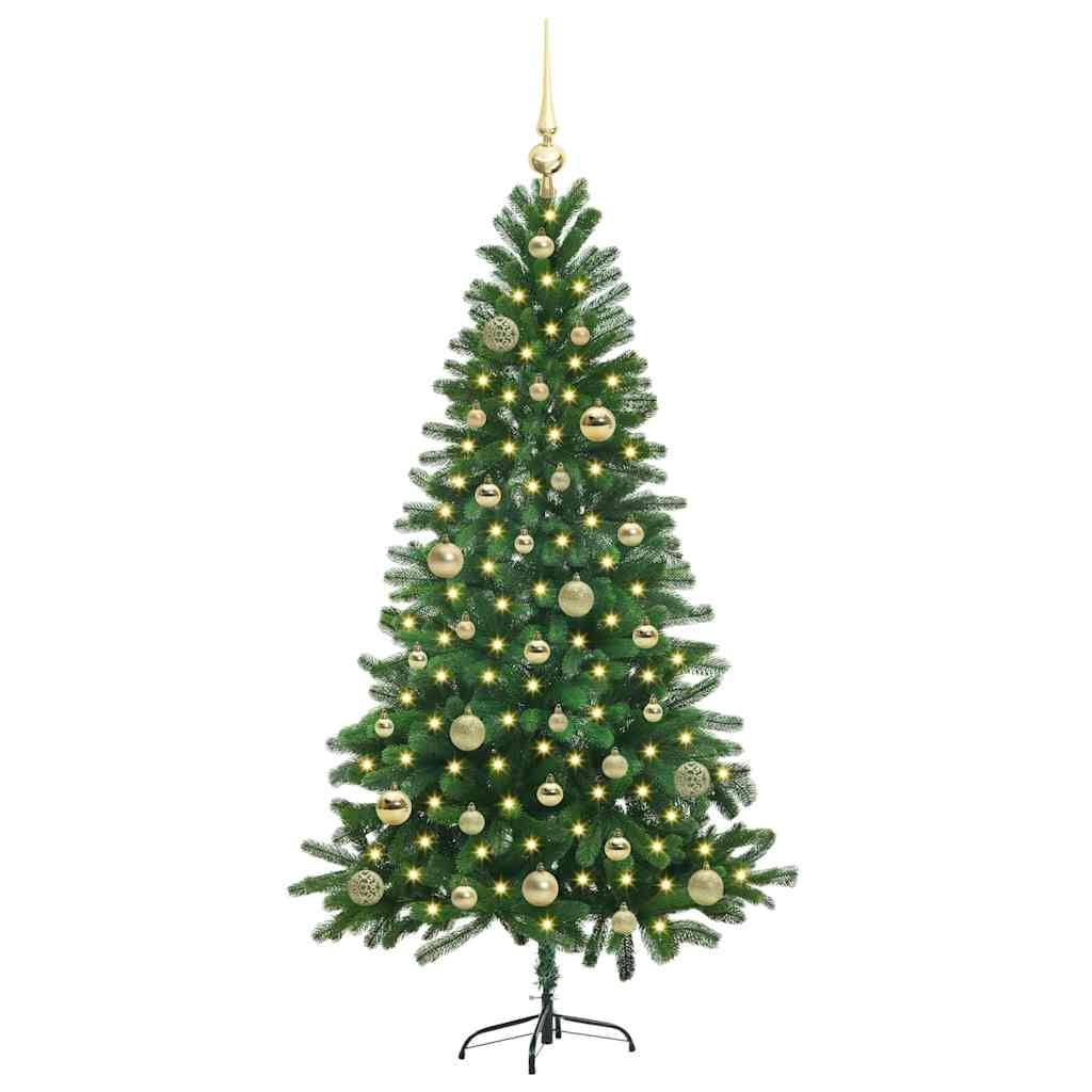 vidaXL Weihnachtsbaum mit 150 LEDs mit Ständer Grün 150 cm PE