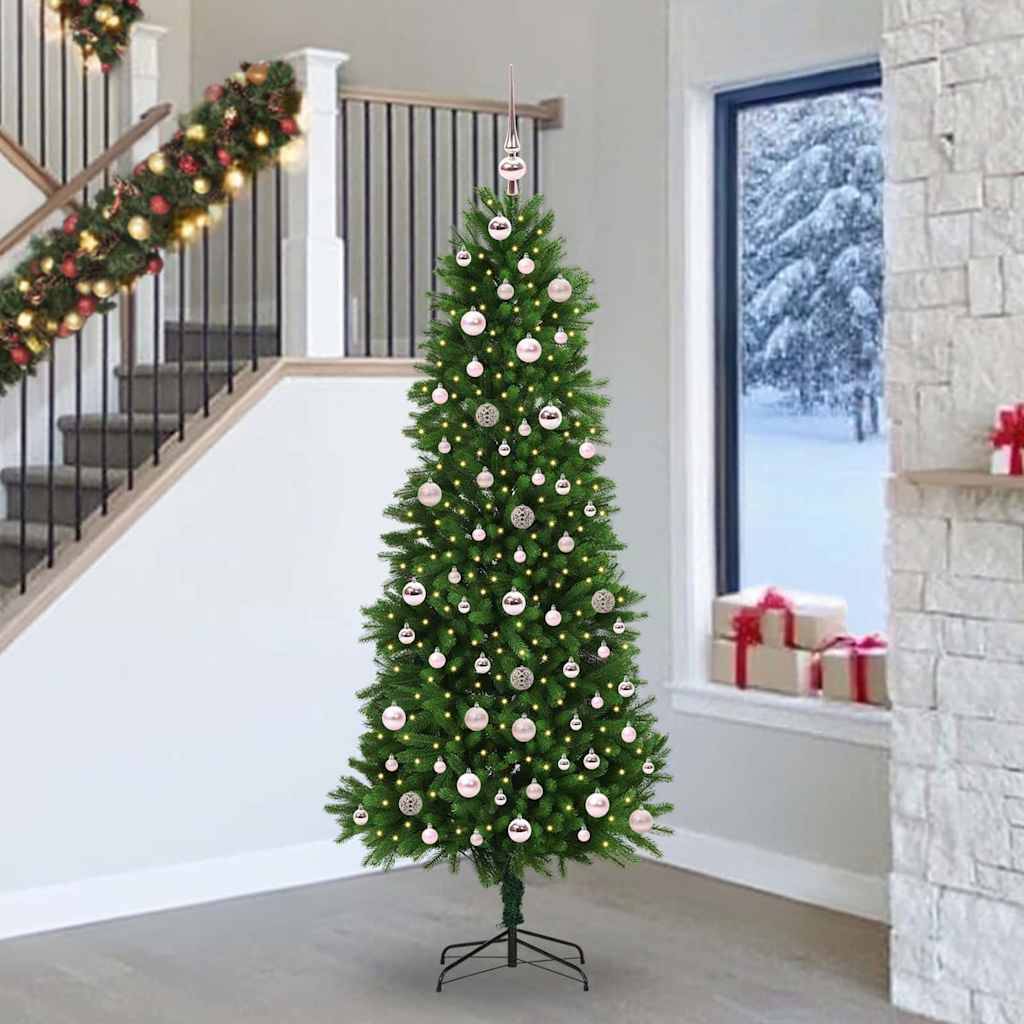vidaXL Weihnachtsbaum mit 300 LEDs mit Ständer Grün 240 cm PE