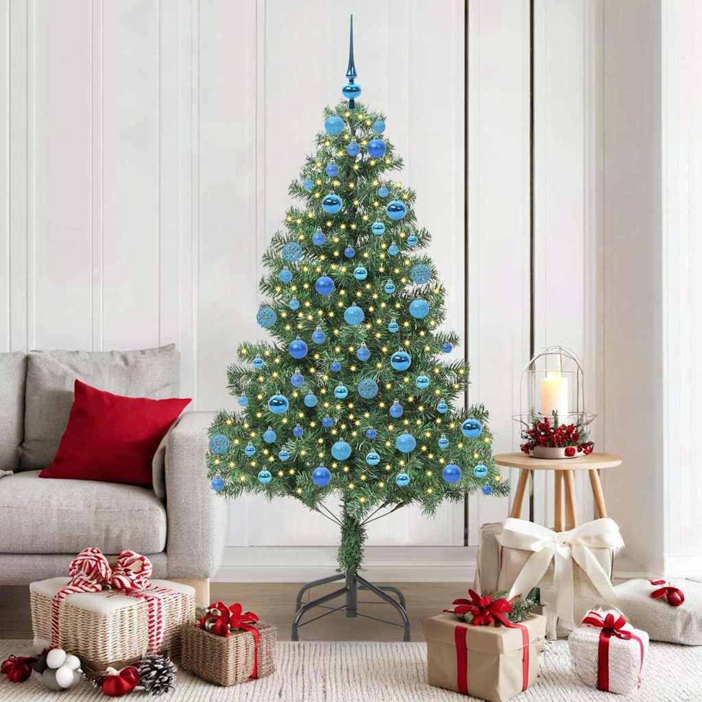vidaXL Weihnachtsbaum mit 300 LEDs mit Ständer Grün 180 cm PVC