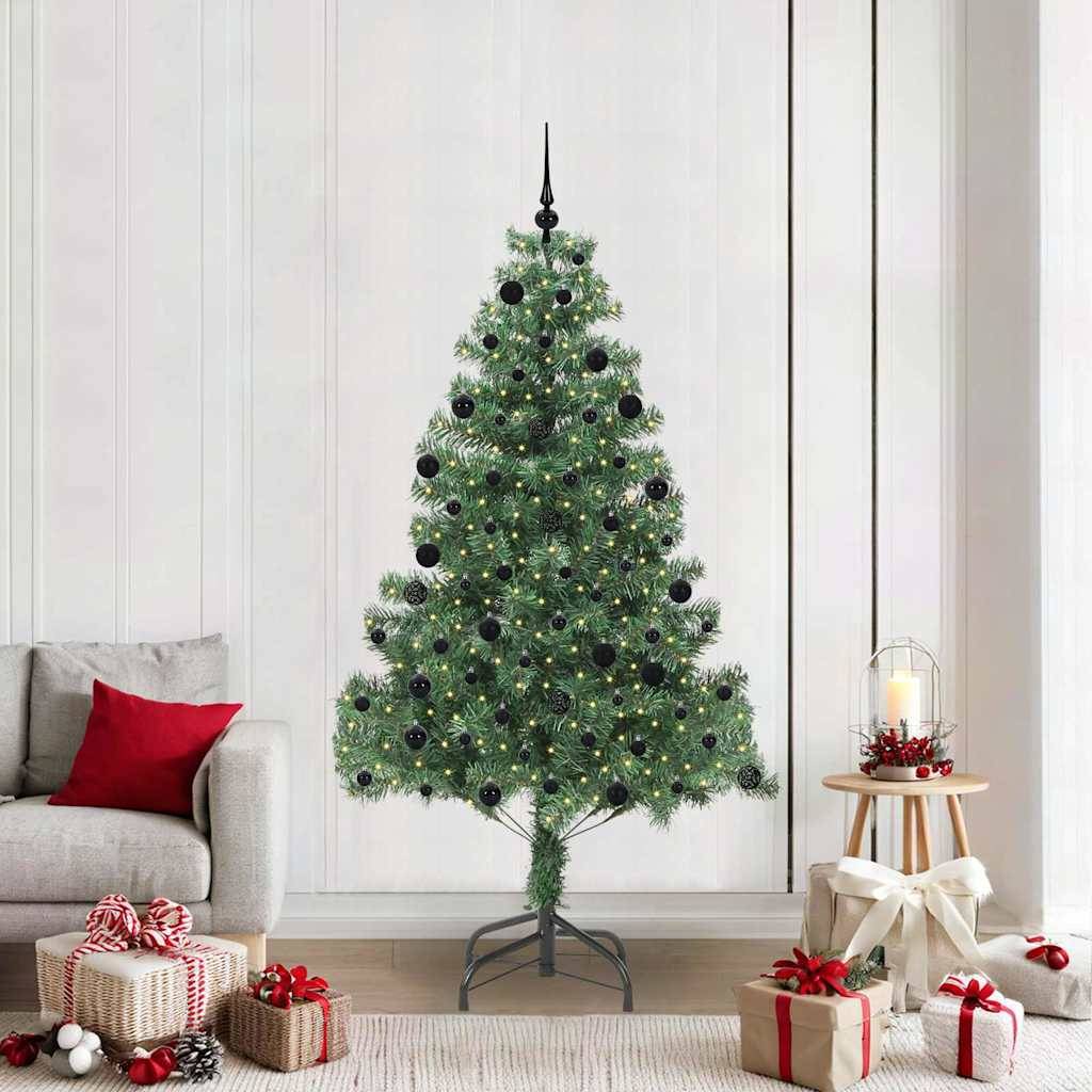 vidaXL Weihnachtsbaum mit 300 LEDs mit Ständer Grün 210 cm PVC