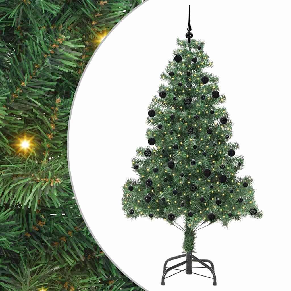 vidaXL Weihnachtsbaum mit 300 LEDs mit Ständer Grün 210 cm PVC