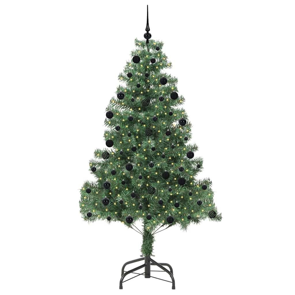 vidaXL Weihnachtsbaum mit 300 LEDs mit Ständer Grün 210 cm PVC