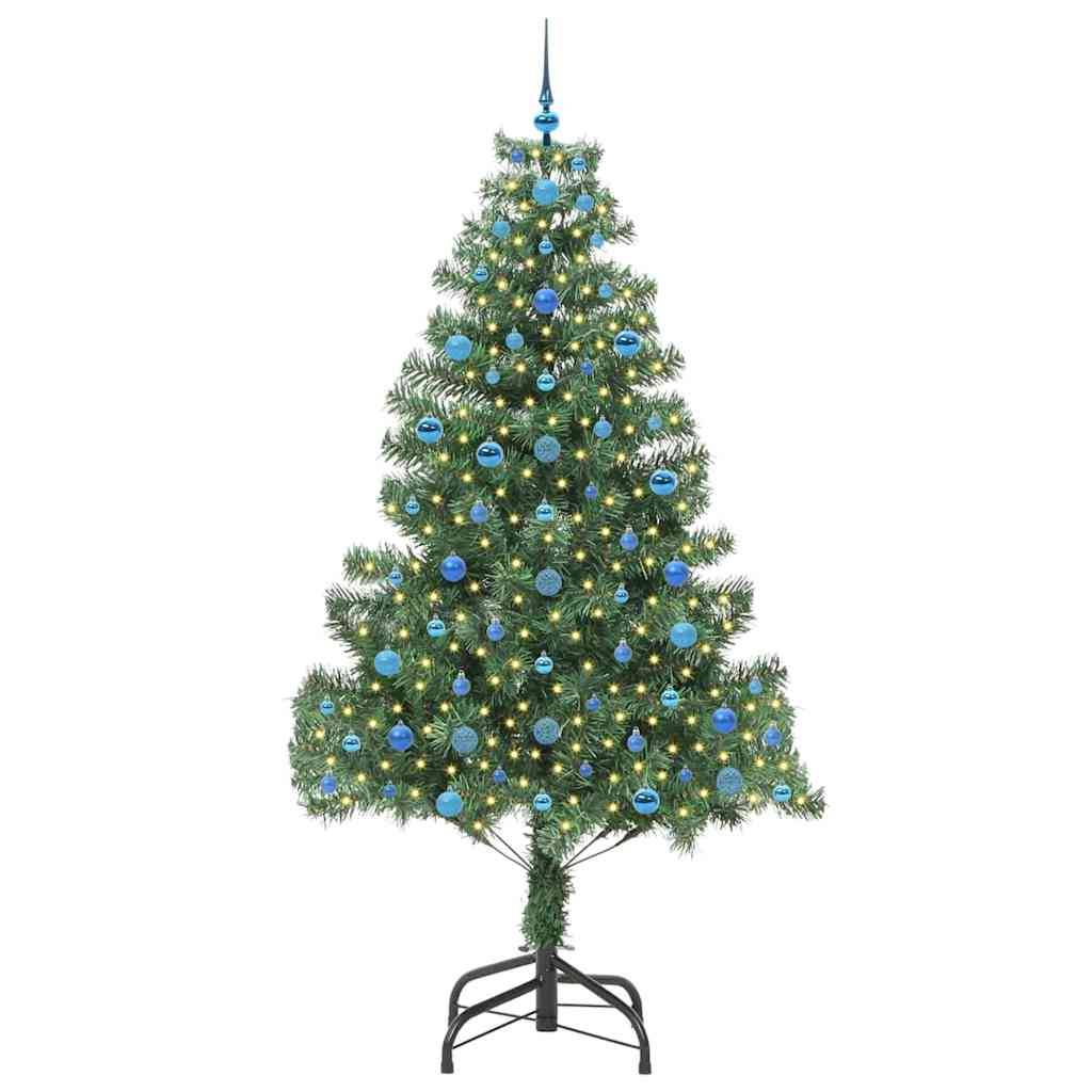 vidaXL Weihnachtsbaum mit 300 LEDs mit Ständer Grün 210 cm PVC