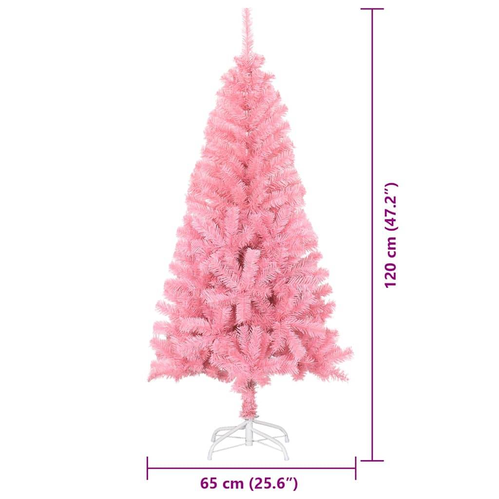 vidaXL Weihnachtsbaum mit 150 LEDs mit Ständer Rosa 120 cm PVC