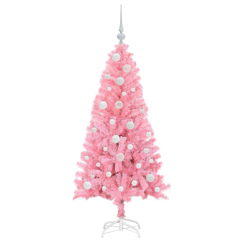 vidaXL Weihnachtsbaum mit 150 LEDs mit Ständer Rosa 120 cm PVC