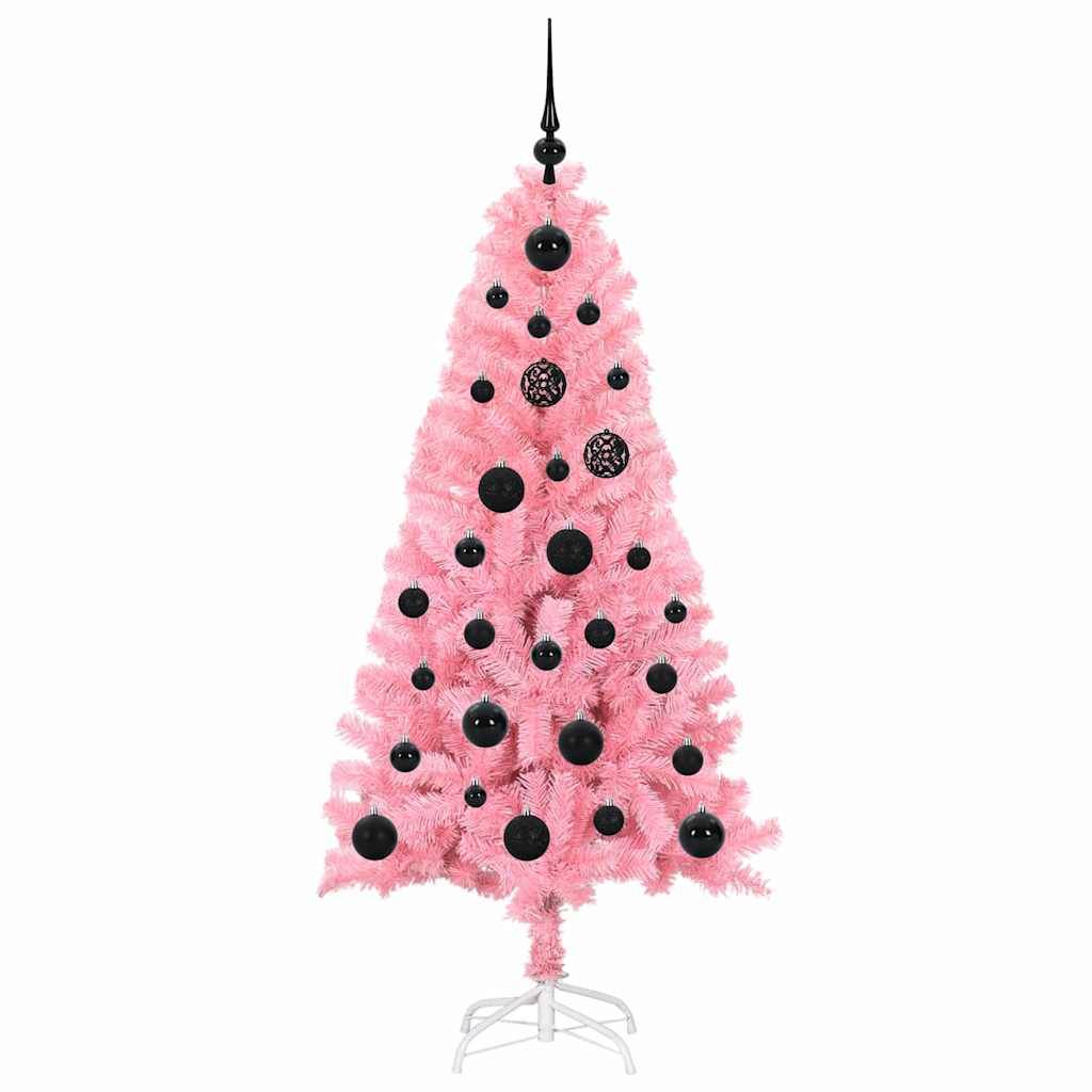 vidaXL Weihnachtsbaum mit 150 LEDs mit Ständer Rosa 150 cm PVC