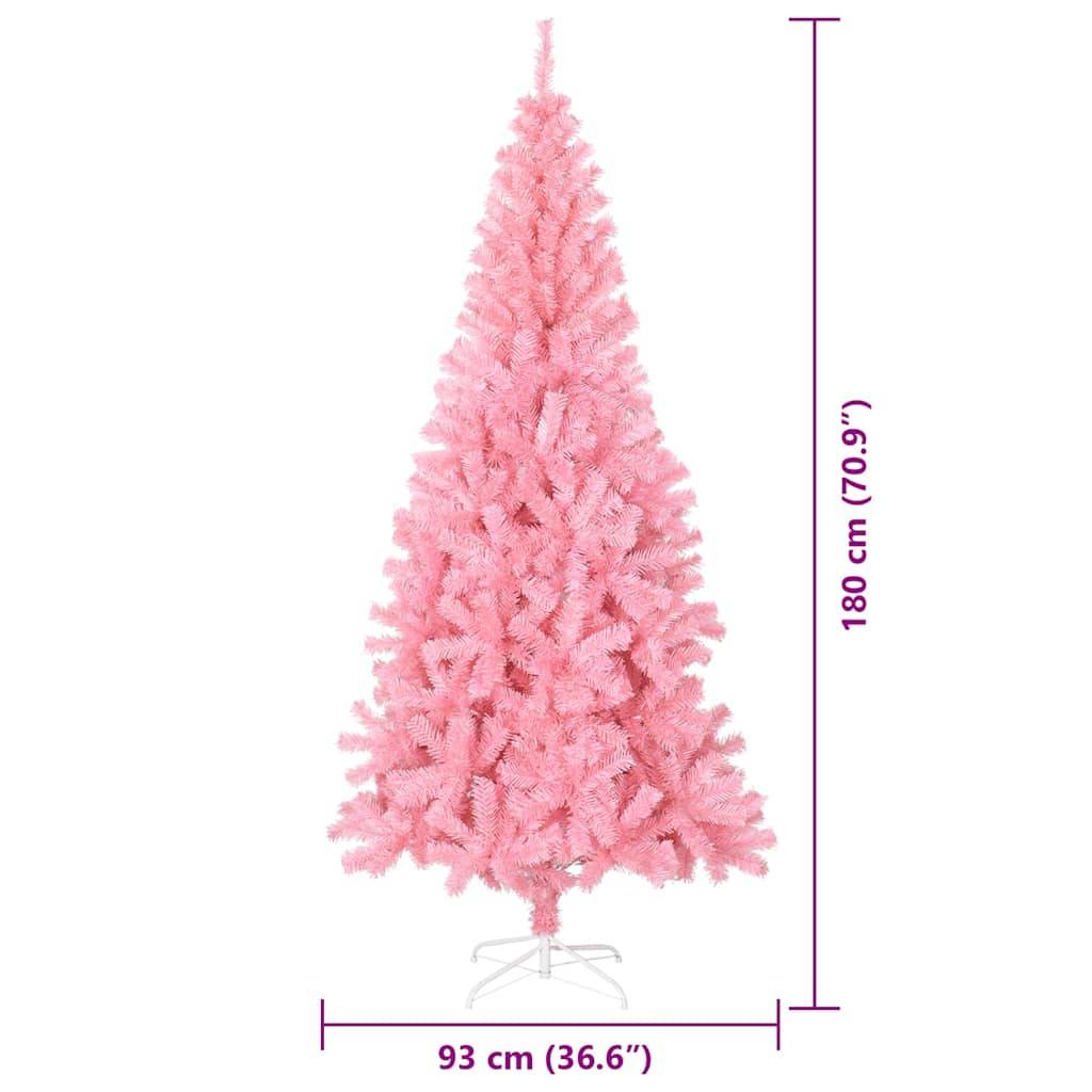 vidaXL Weihnachtsbaum mit 300 LEDs mit Ständer Rosa 180 cm PVC