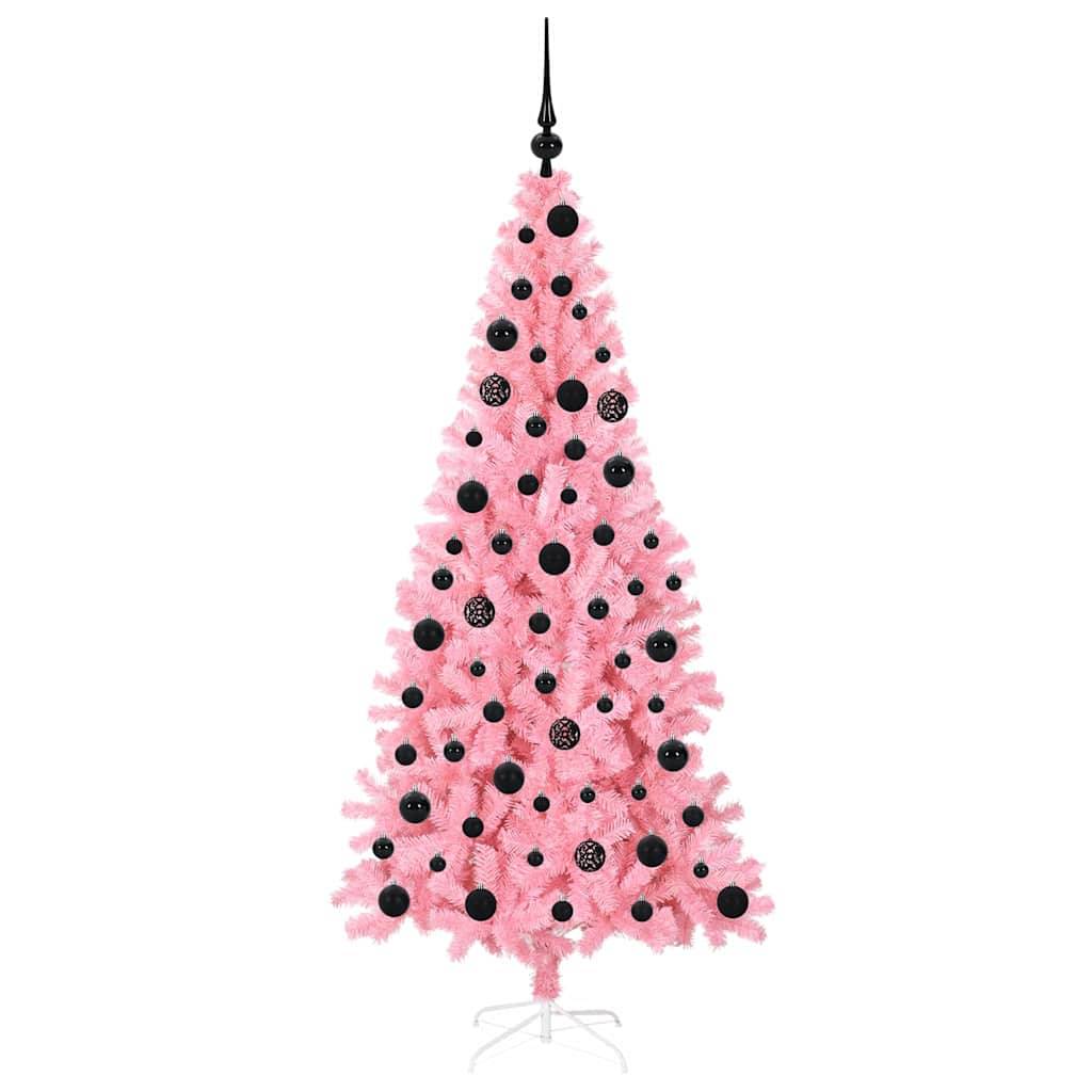 vidaXL Weihnachtsbaum mit 300 LEDs mit Ständer Rosa 180 cm PVC
