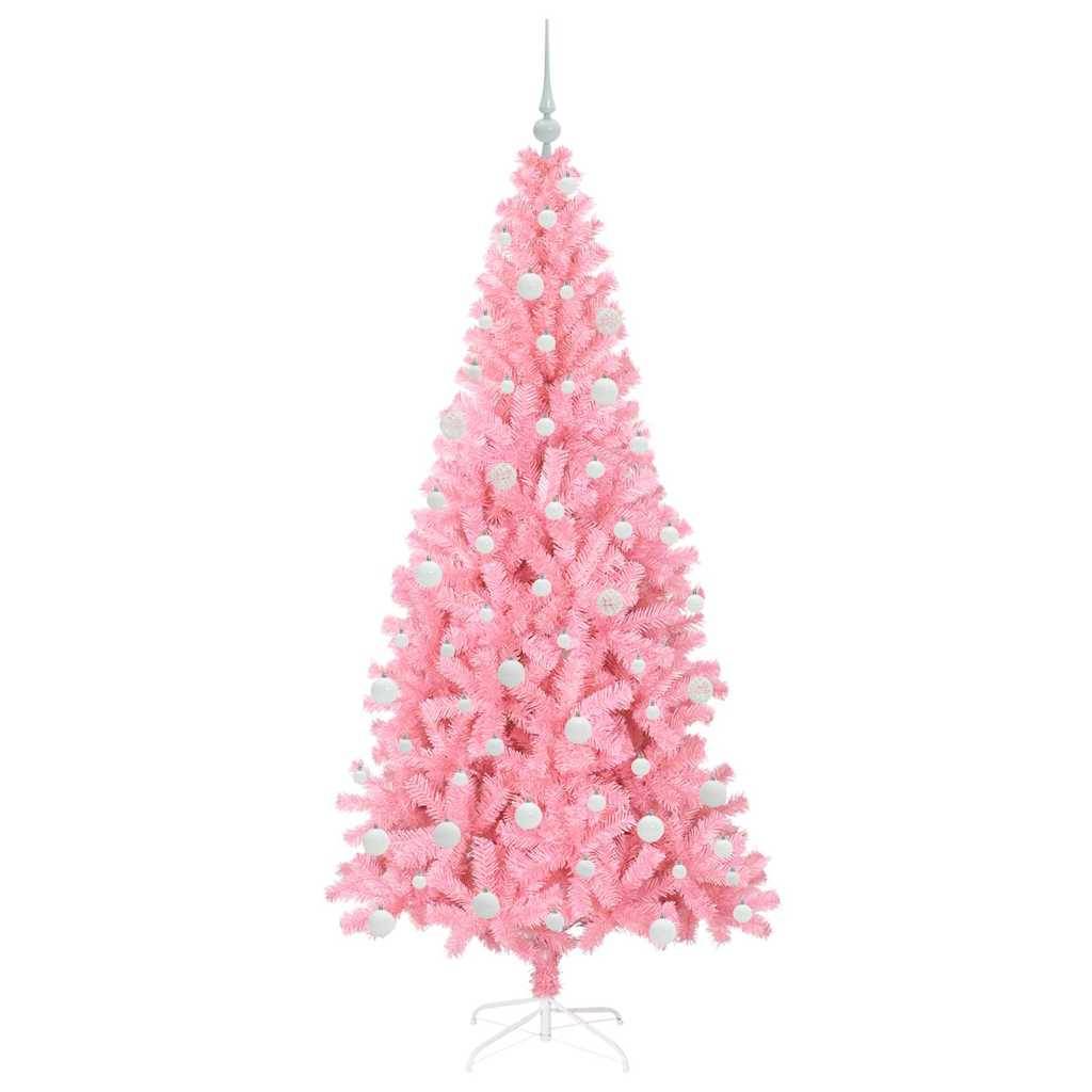 vidaXL Weihnachtsbaum mit 300 LEDs mit Ständer Rosa 180 cm PVC