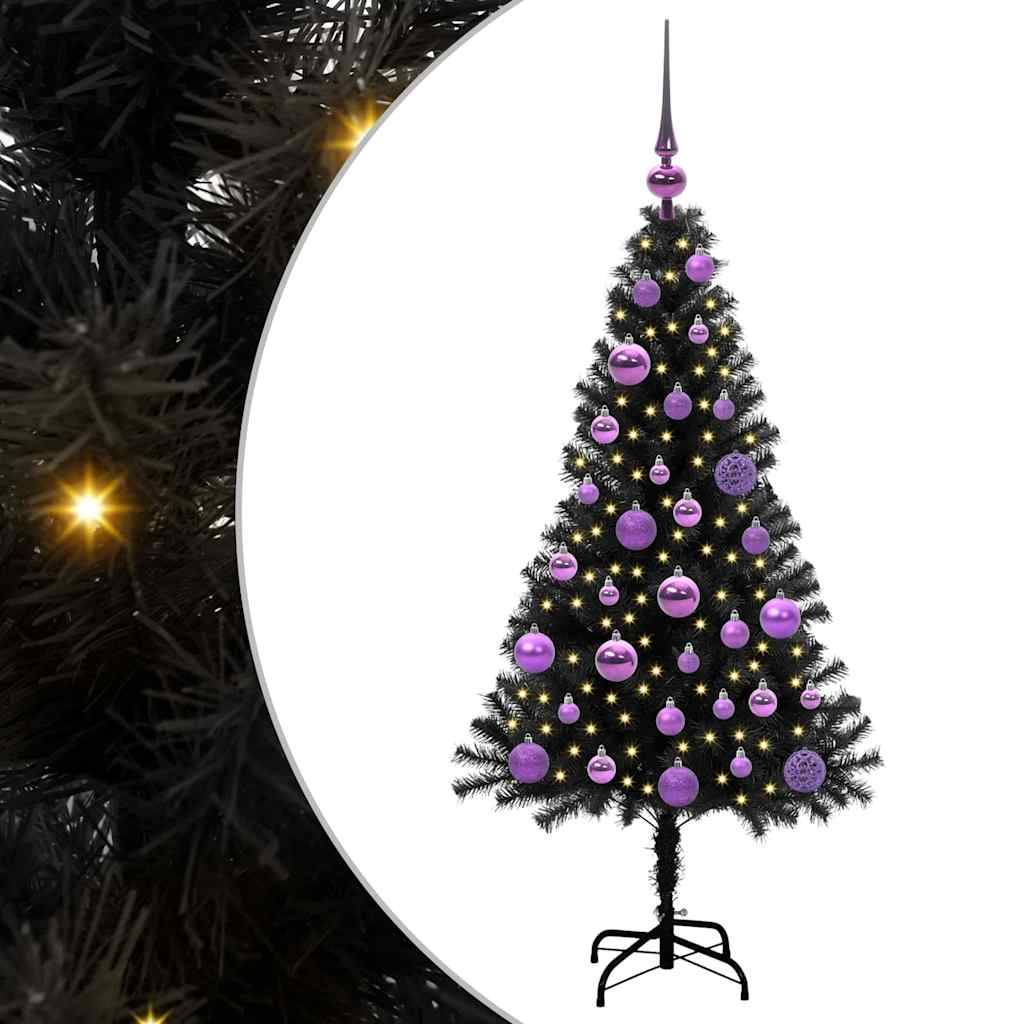 vidaXL Weihnachtsbaum mit 150 LEDs mit Ständer Schwarz 120 cm PVC