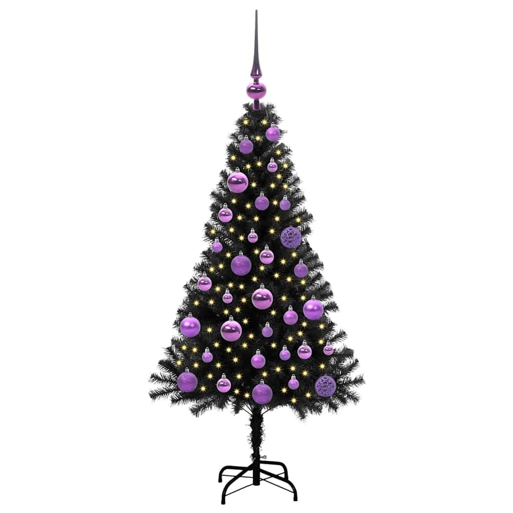 vidaXL Weihnachtsbaum mit 150 LEDs mit Ständer Schwarz 120 cm PVC