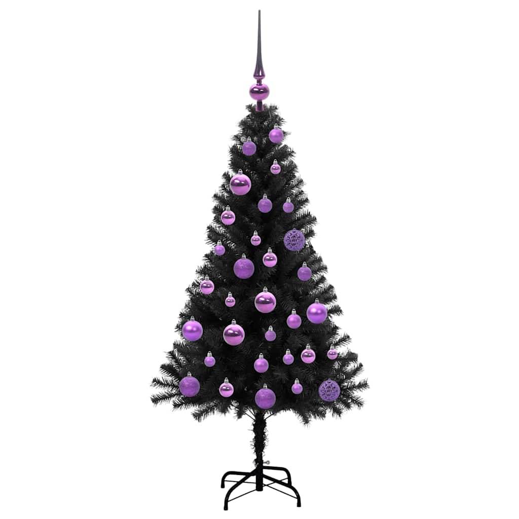 vidaXL Weihnachtsbaum mit 150 LEDs mit Ständer Schwarz 120 cm PVC