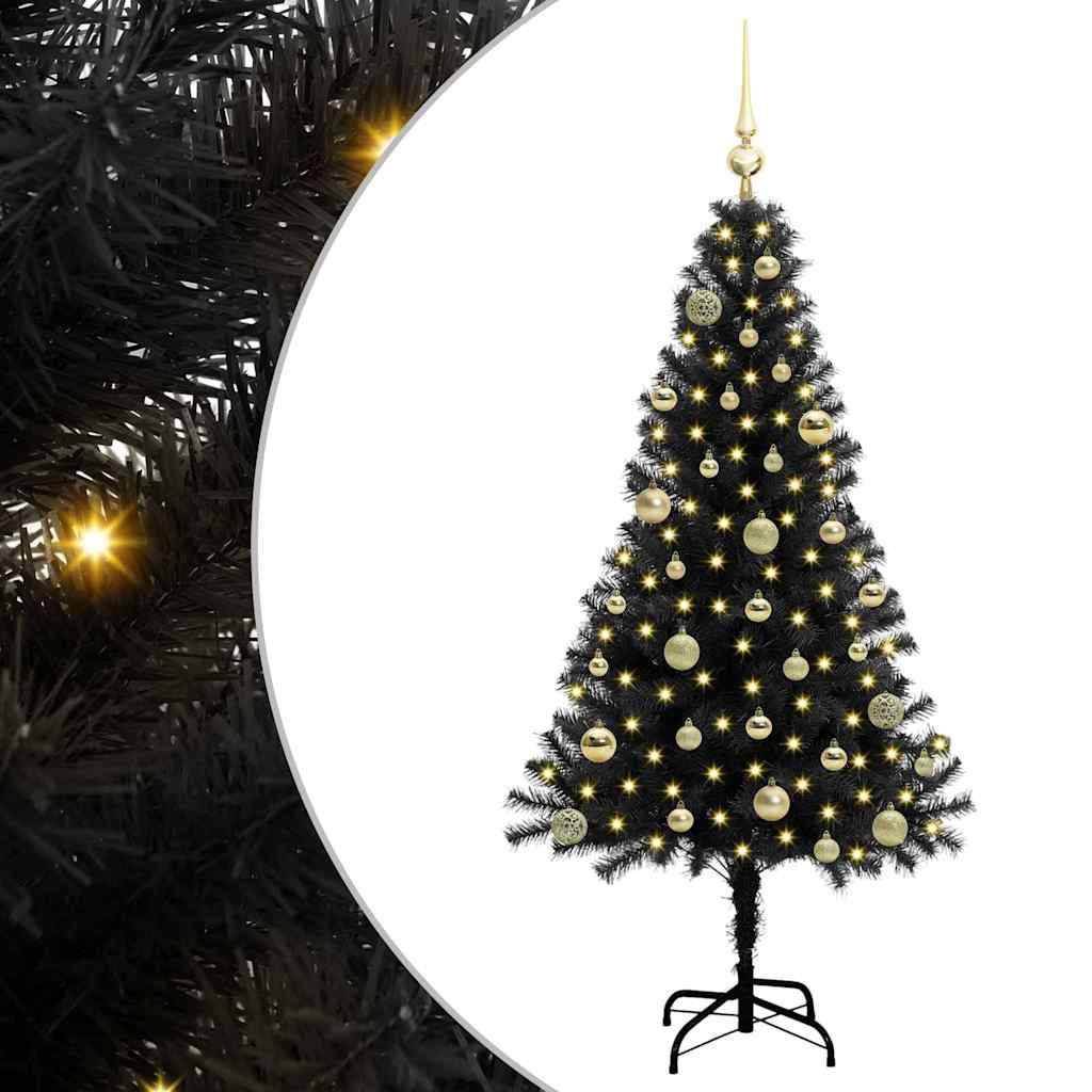 vidaXL Weihnachtsbaum Schwarz 150 cm PVC