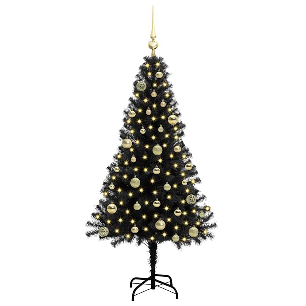 vidaXL Weihnachtsbaum Schwarz 150 cm PVC