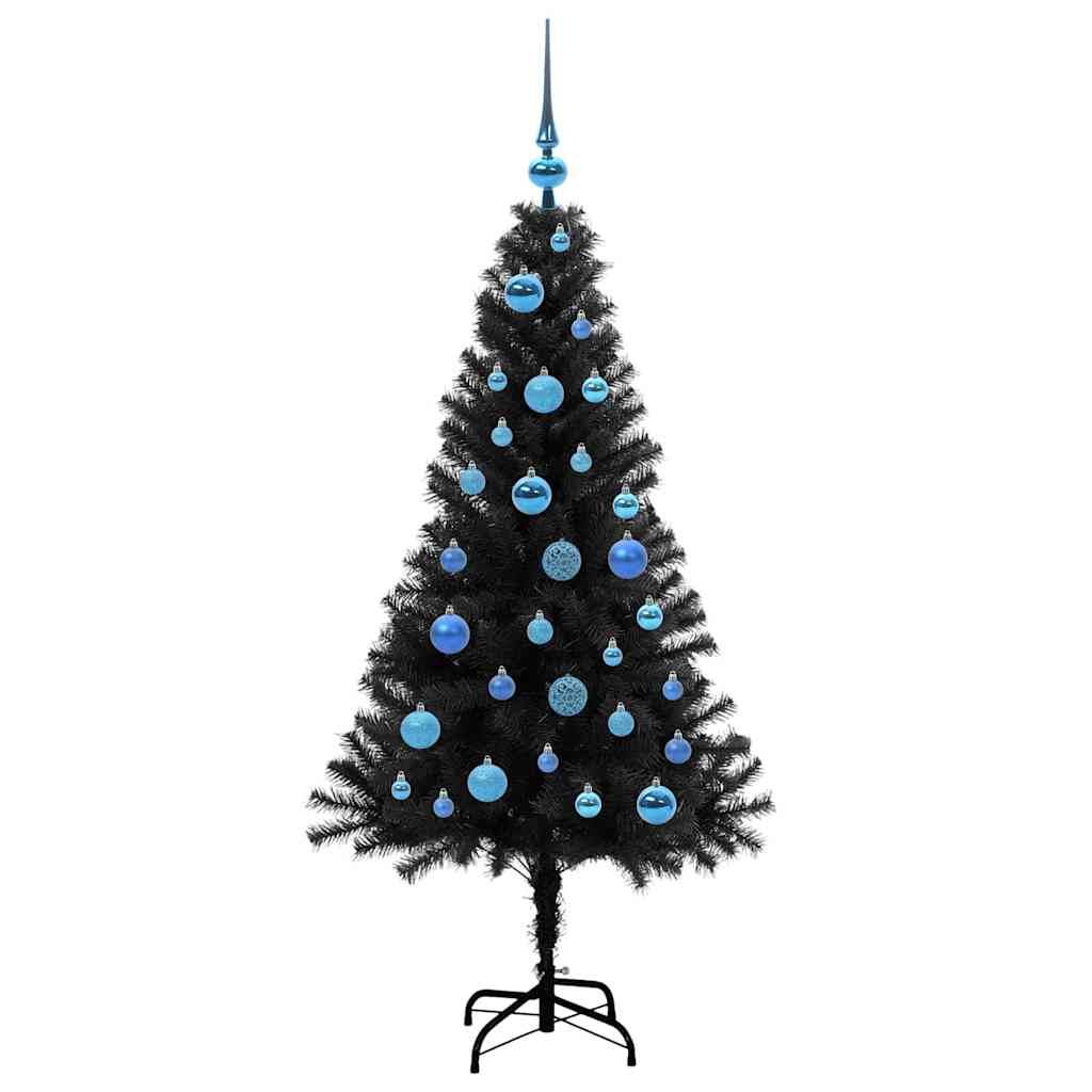 vidaXL Weihnachtsbaum mit 150 LEDs mit Ständer Schwarz 150 cm PVC