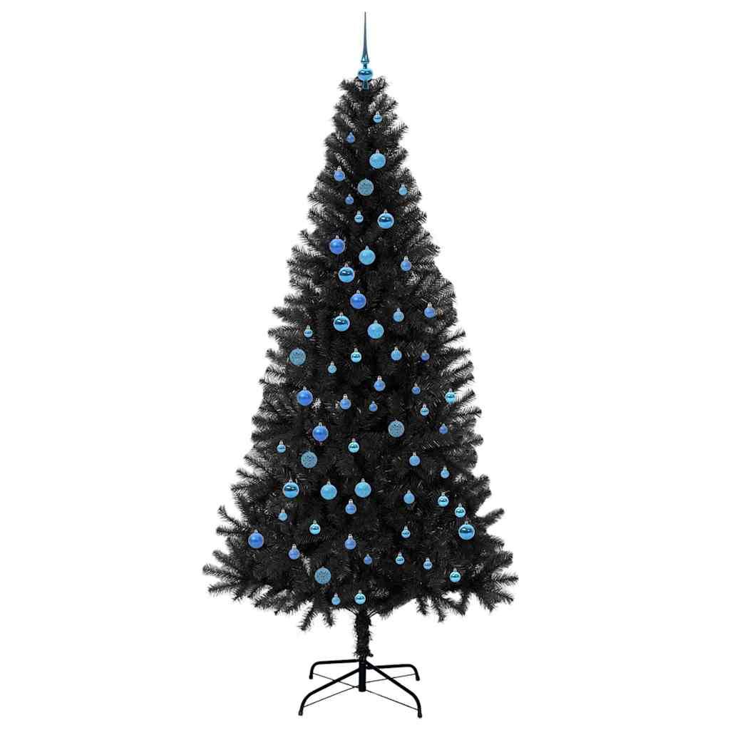 vidaXL Weihnachtsbaum mit 300 LEDs mit Ständer Schwarz 240 cm PVC