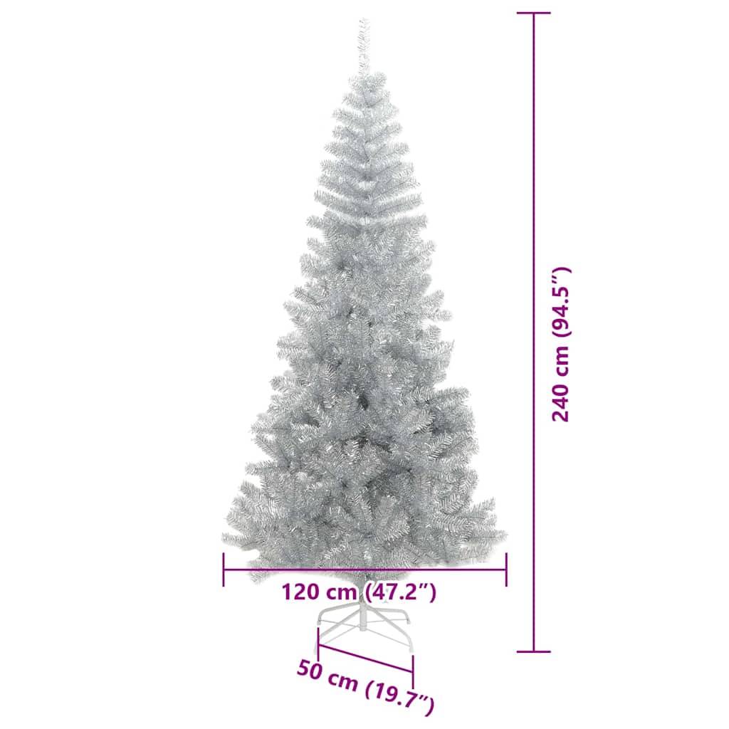 Ein weißer künstlicher Weihnachtsbaum mit einer Höhe von 240 cm (94,5