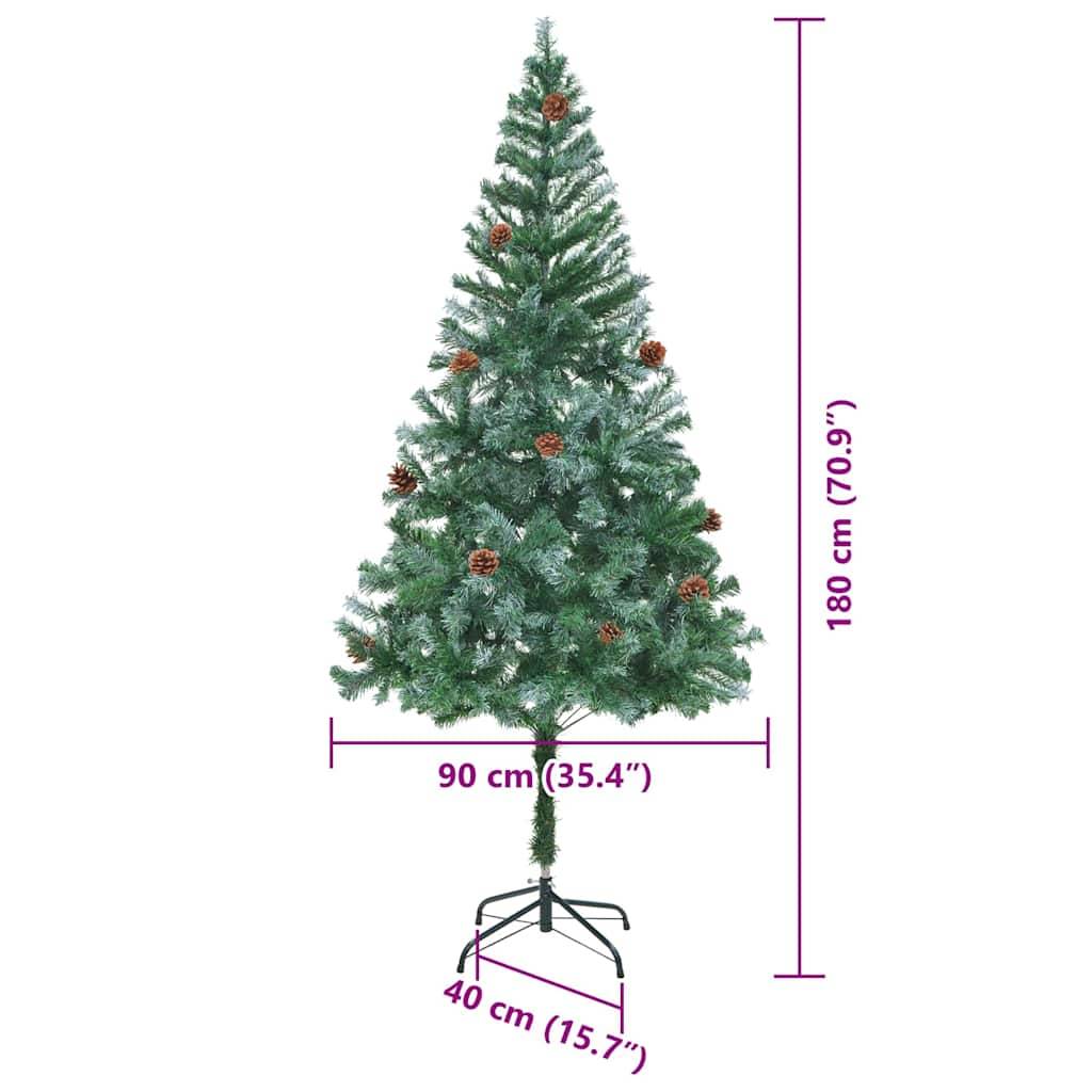 vidaXL Künstlicher Weihnachtsbaum Grün 180 cm PVC und Stahl