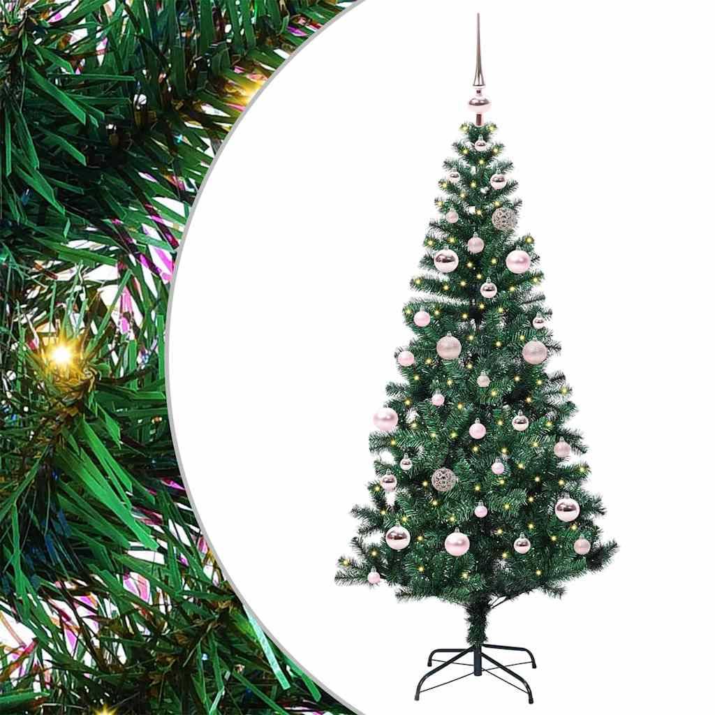 vidaXL Künstlicher vorbeleuchteter Weihnachtsbaum Grün 150 cm