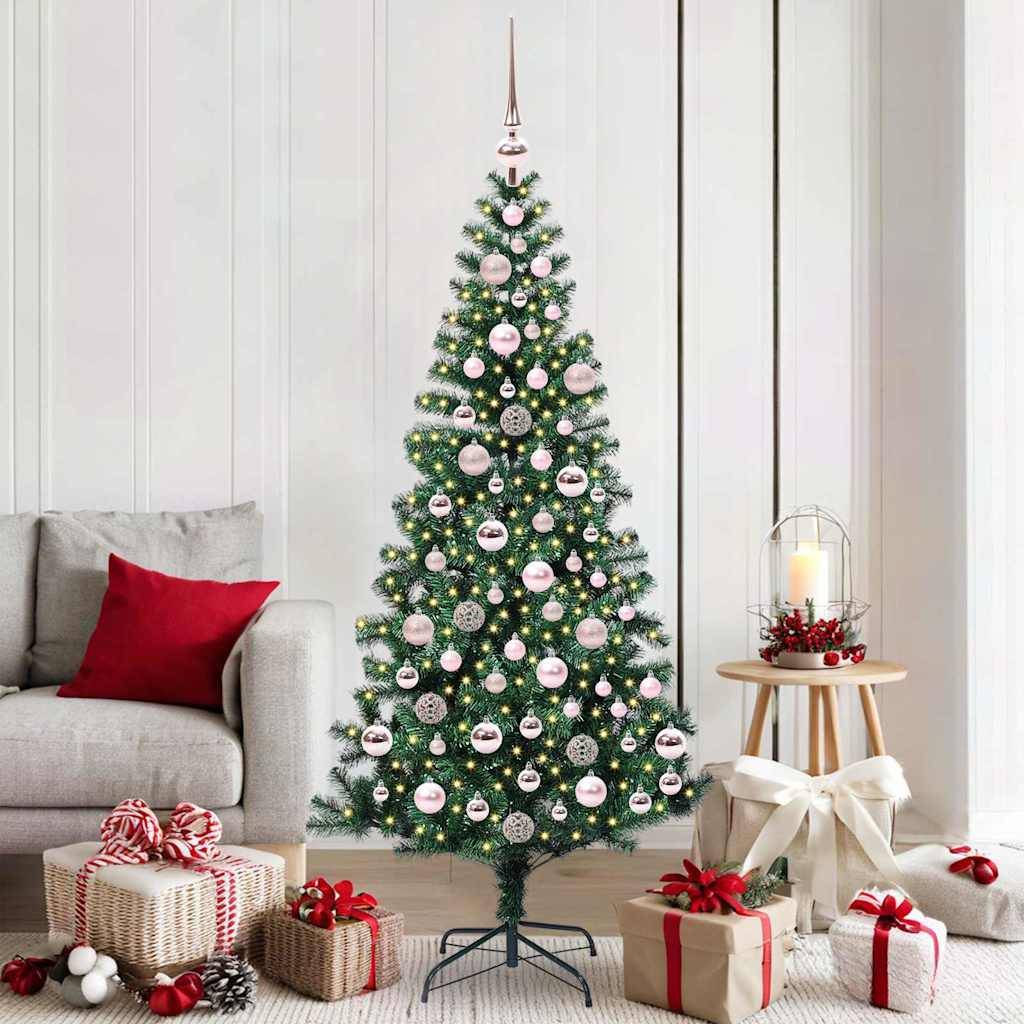 vidaXL Künstlicher vorbeleuchteter Weihnachtsbaum Grün 180 cm