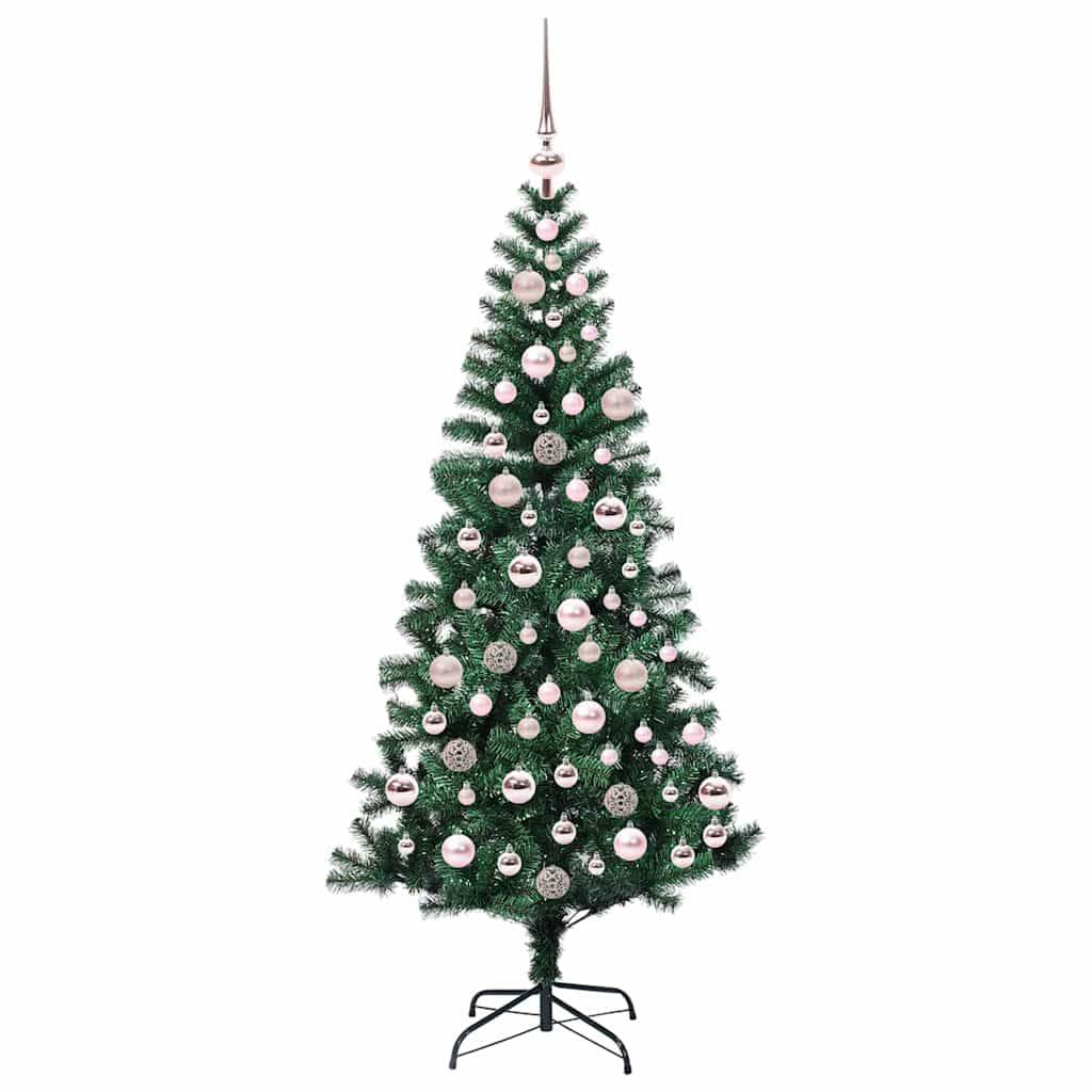 vidaXL Künstlicher vorbeleuchteter Weihnachtsbaum Grün 180 cm