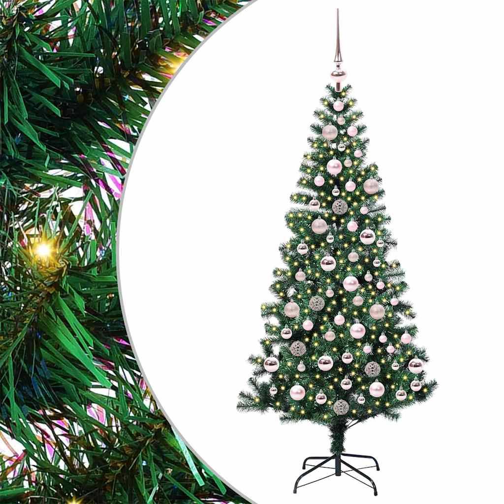 vidaXL Künstlicher vorbeleuchteter Weihnachtsbaum Grün 180 cm