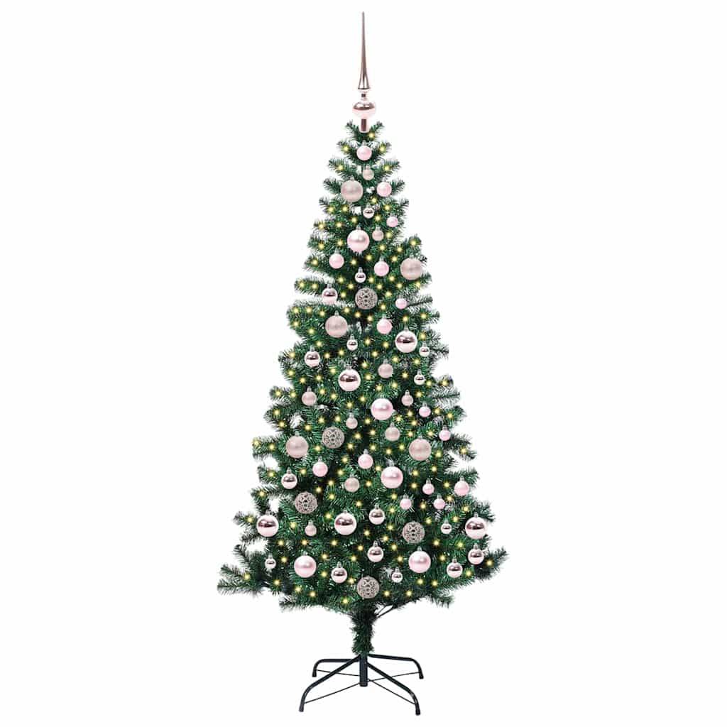 vidaXL Künstlicher vorbeleuchteter Weihnachtsbaum Grün 180 cm