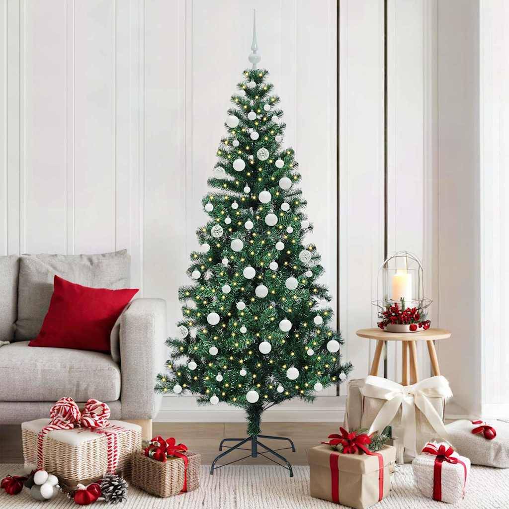vidaXL Künstlicher vorbeleuchteter Weihnachtsbaum Grün 180 cm