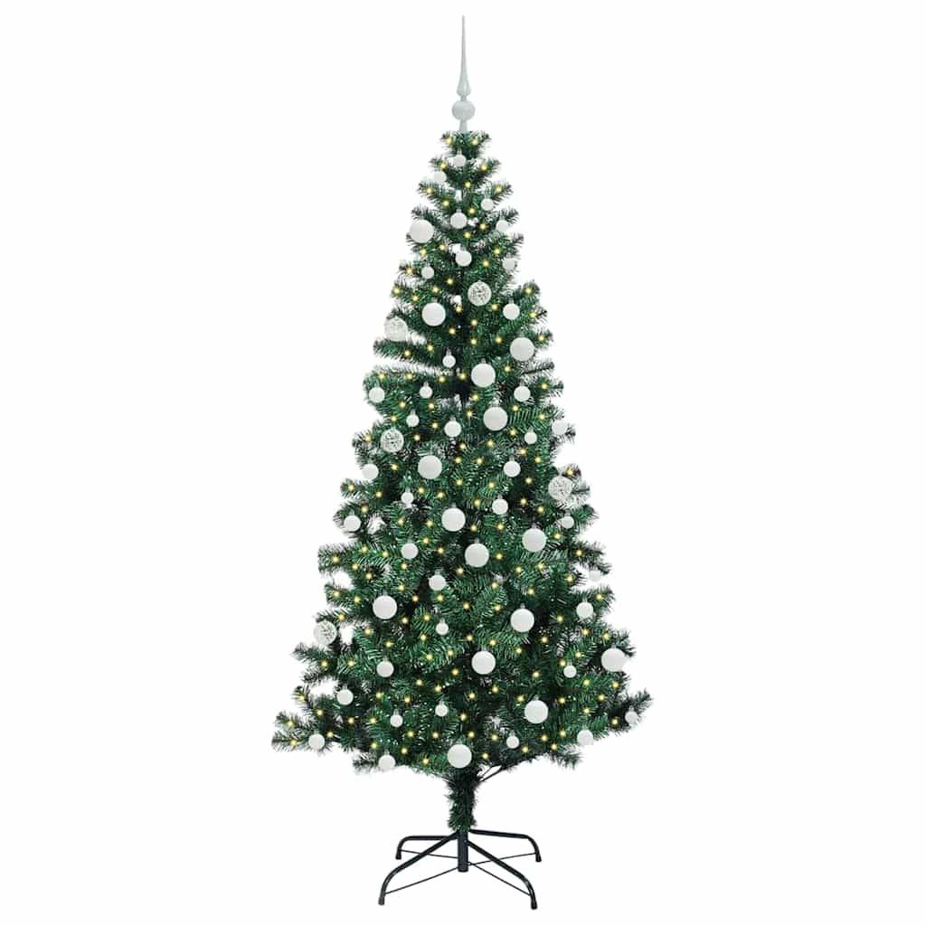 vidaXL Künstlicher vorbeleuchteter Weihnachtsbaum Grün 180 cm