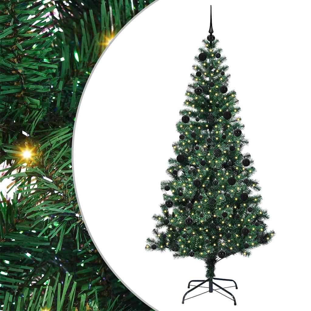 vidaXL Künstlicher vorbeleuchteter Weihnachtsbaum Grün 210 cm