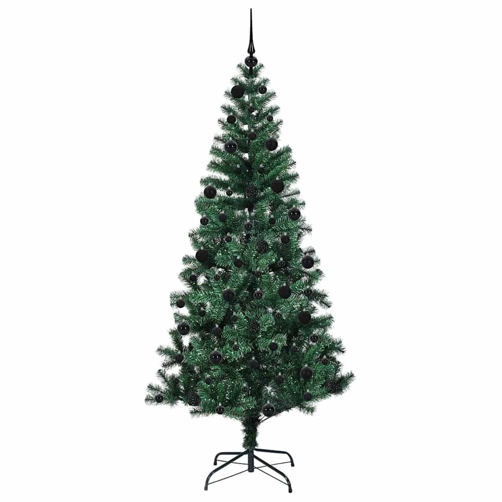 vidaXL Künstlicher vorbeleuchteter Weihnachtsbaum Grün 210 cm