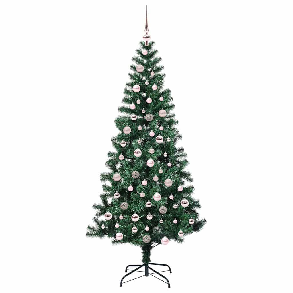 vidaXL Künstlicher vorbeleuchteter Weihnachtsbaum Grün 210 cm