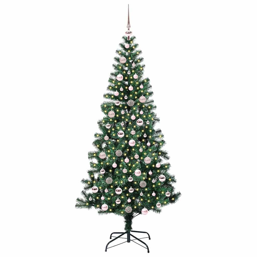 vidaXL Künstlicher vorbeleuchteter Weihnachtsbaum Grün 210 cm