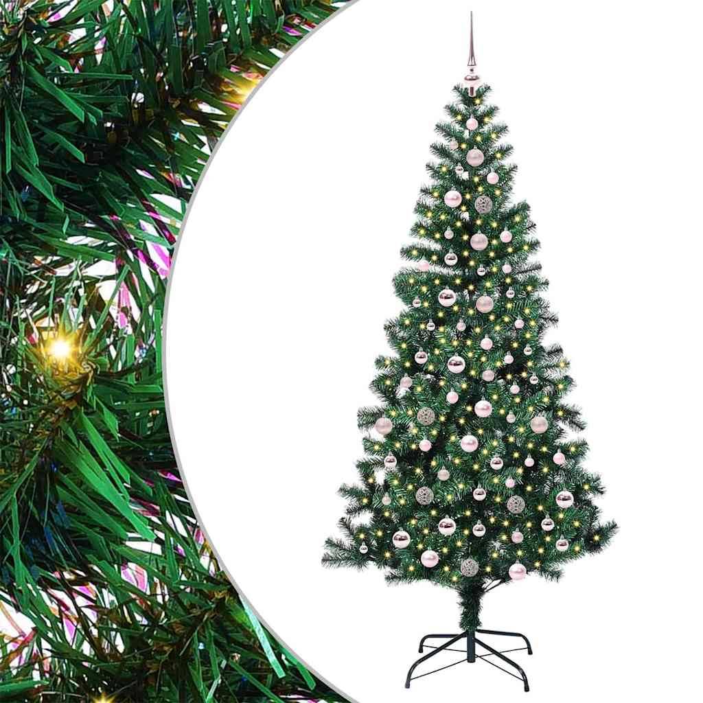 vidaXL Künstlicher vorbeleuchteter Weihnachtsbaum Grün 240 cm