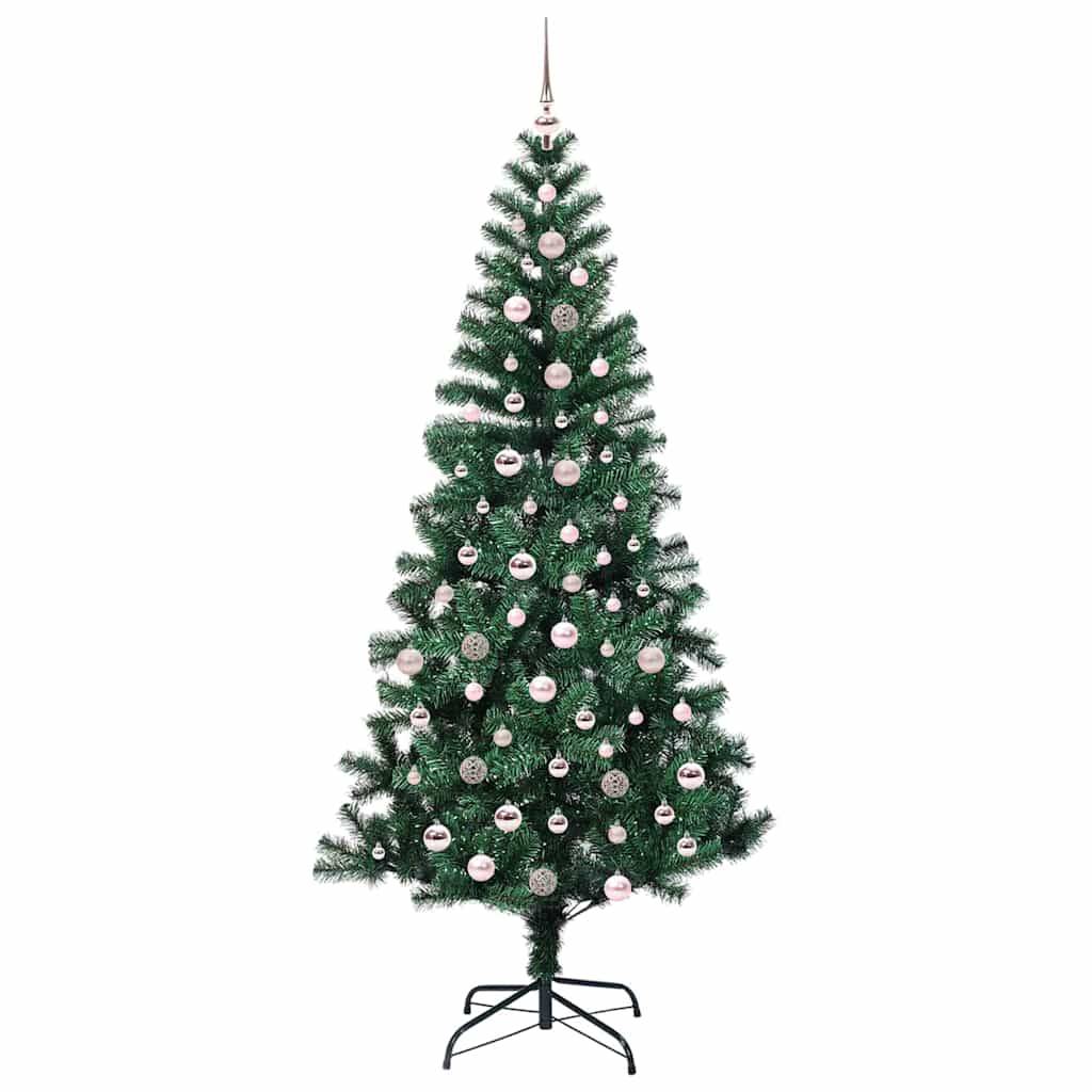vidaXL Künstlicher vorbeleuchteter Weihnachtsbaum Grün 240 cm