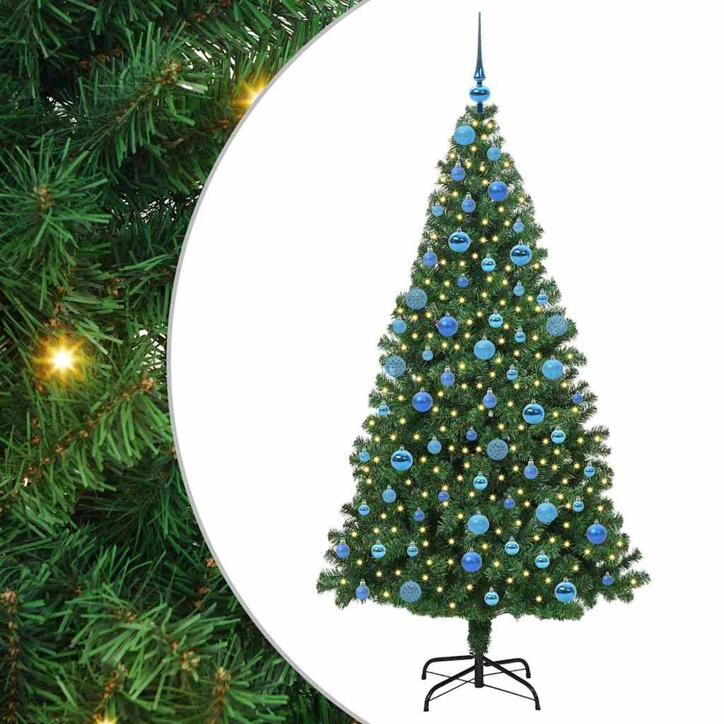 vidaXL Künstlicher Weihnachtsbaum mit 300 LEDs mit Ständer Grün 180 cm