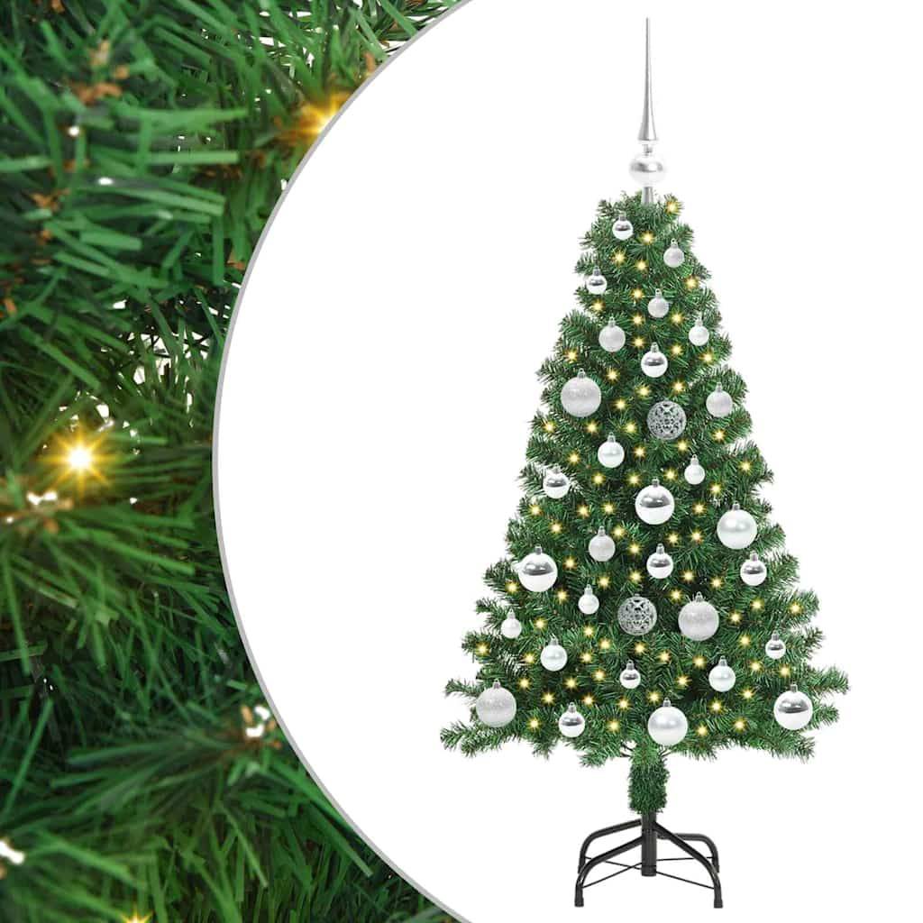 vidaXL Künstlicher Weihnachtsbaum mit 150 LEDs mit Ständer Grün 120 cm