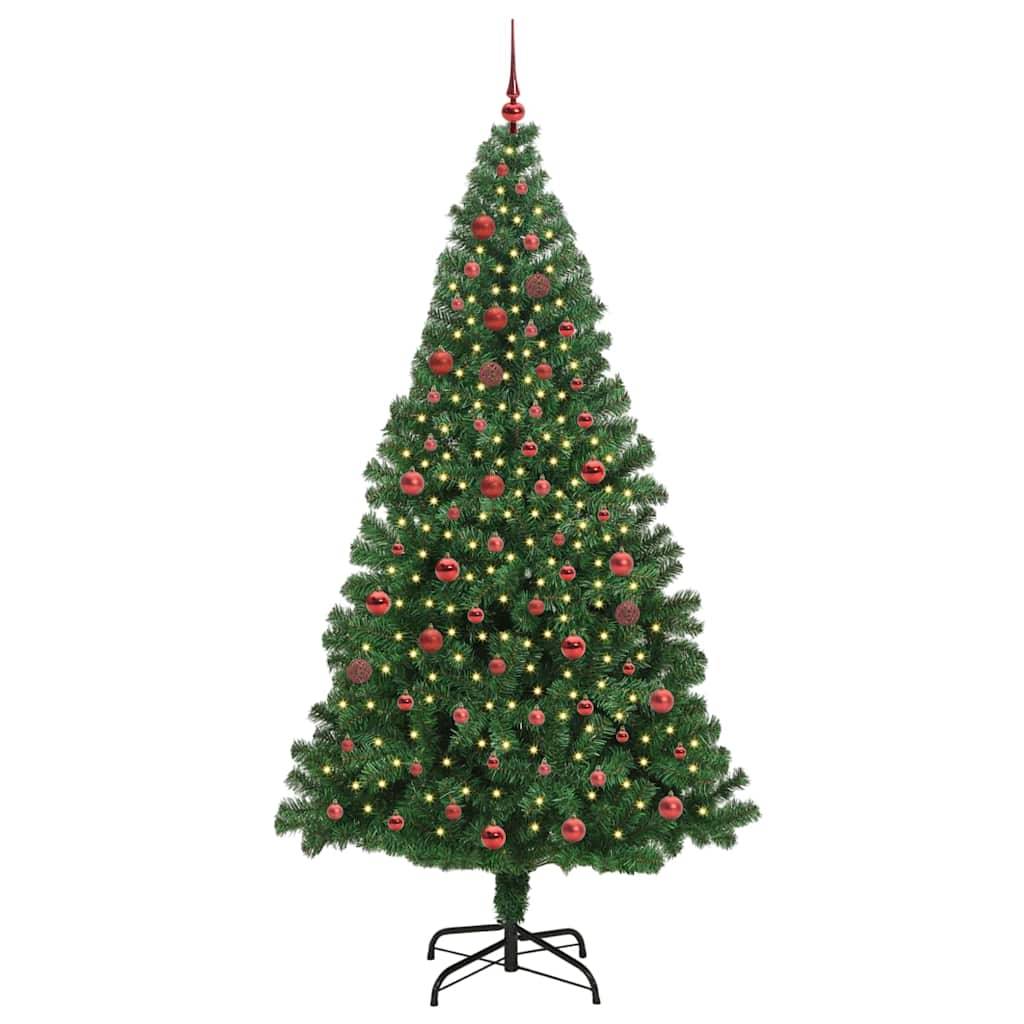 vidaXL Künstlicher Weihnachtsbaum mit 300 LEDs mit Ständer Grün 210 cm