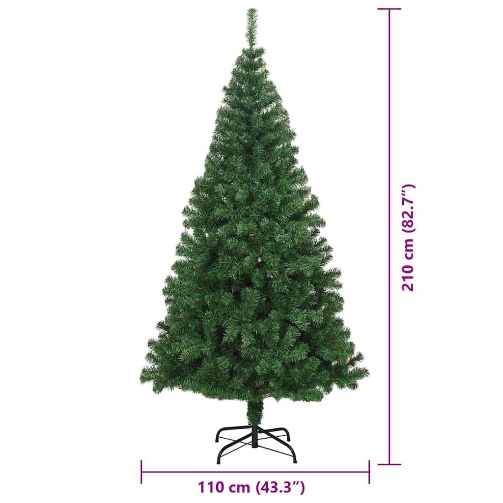 vidaXL Künstlicher Weihnachtsbaum mit 300 LEDs mit Ständer Grün 210 cm