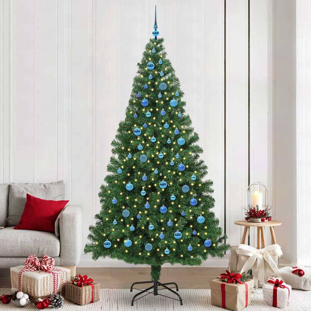 vidaXL Künstlicher Weihnachtsbaum mit 300 LEDs mit Ständer Grün 240 cm