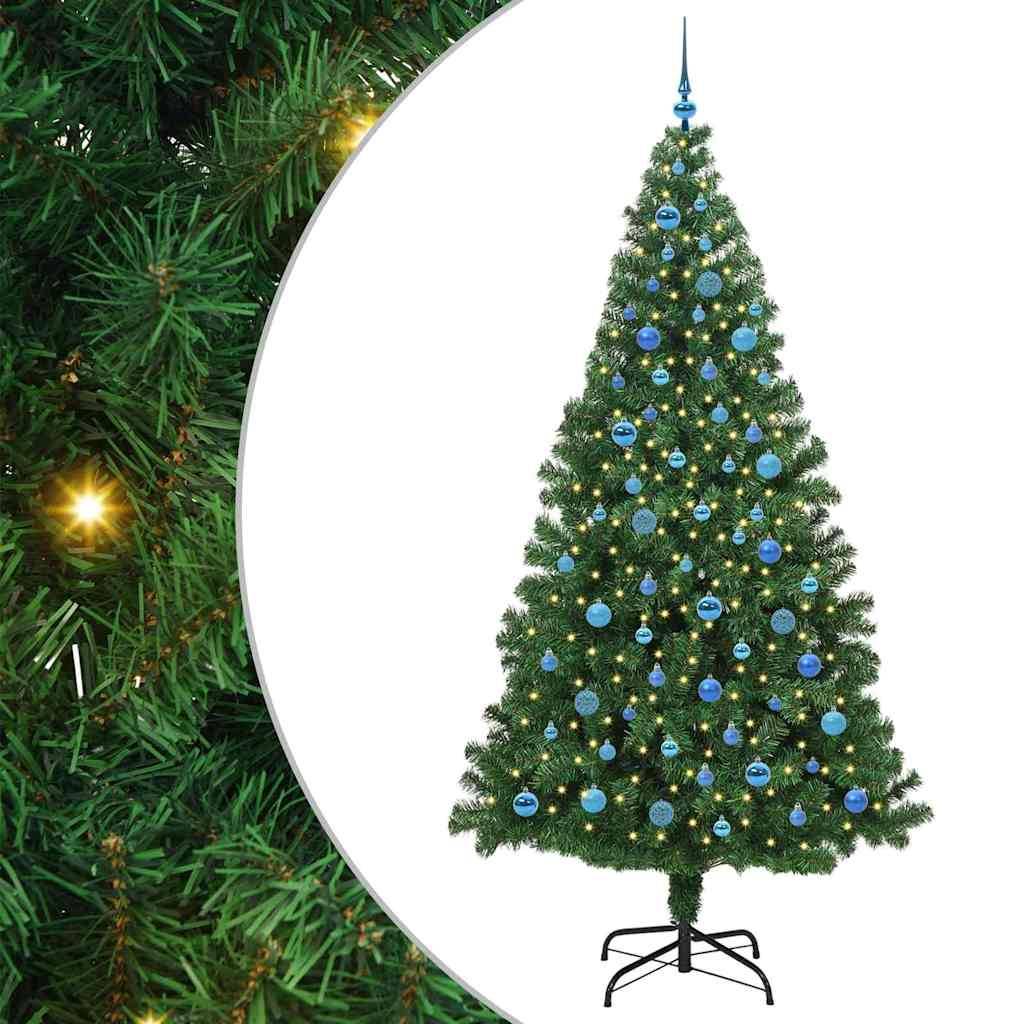 vidaXL Künstlicher Weihnachtsbaum mit 300 LEDs mit Ständer Grün 240 cm