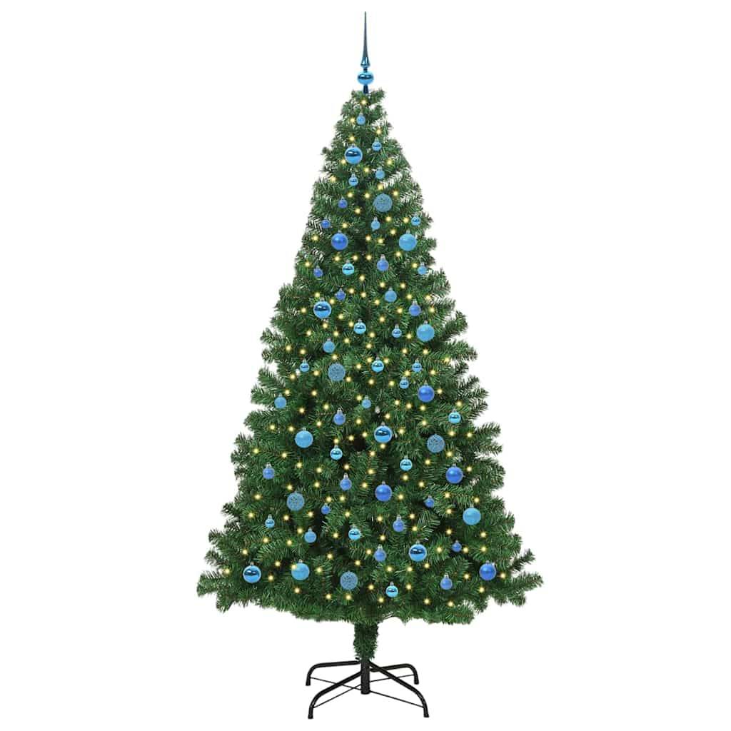 vidaXL Künstlicher Weihnachtsbaum mit 300 LEDs mit Ständer Grün 240 cm