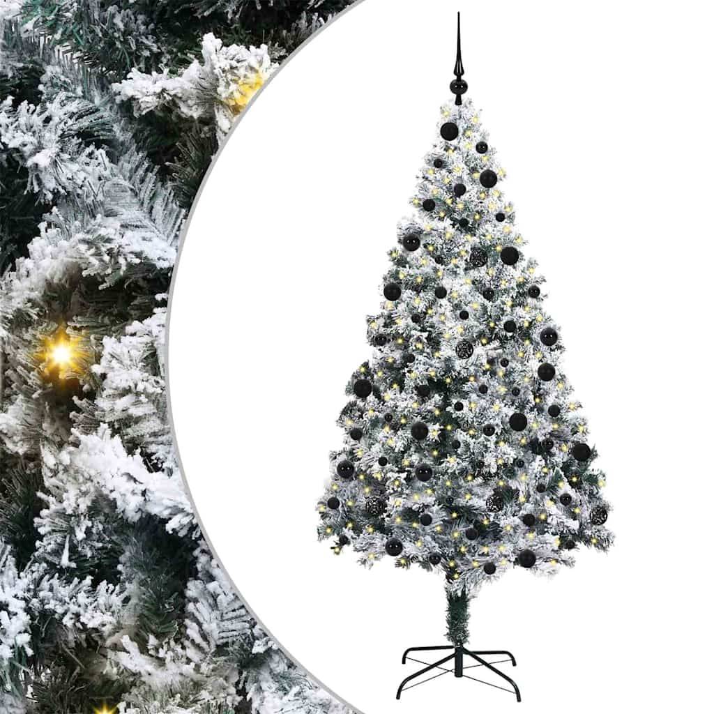vidaXL Künstlicher Weihnachtsbaum mit 300 LEDs mit Ständer Weiß 210 cm