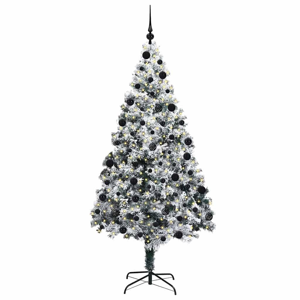 vidaXL Künstlicher Weihnachtsbaum mit 300 LEDs mit Ständer Weiß 210 cm