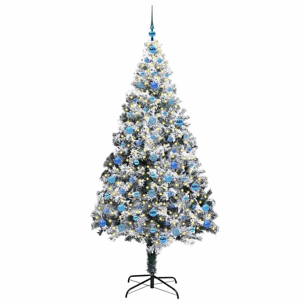 vidaXL Künstlicher Weihnachtsbaum mit 300 LEDs mit Ständer Weiß 210 cm