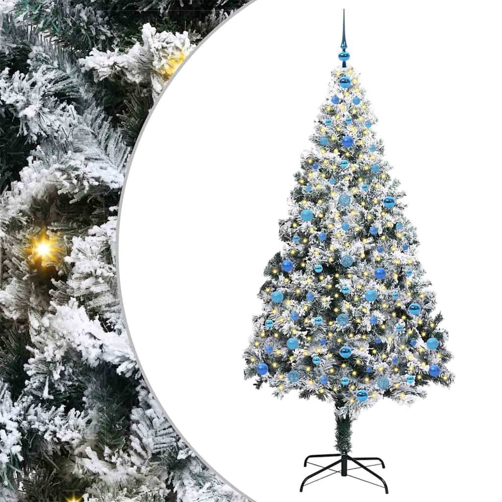vidaXL Künstlicher Weihnachtsbaum mit 300 LEDs mit Ständer Weiß 210 cm