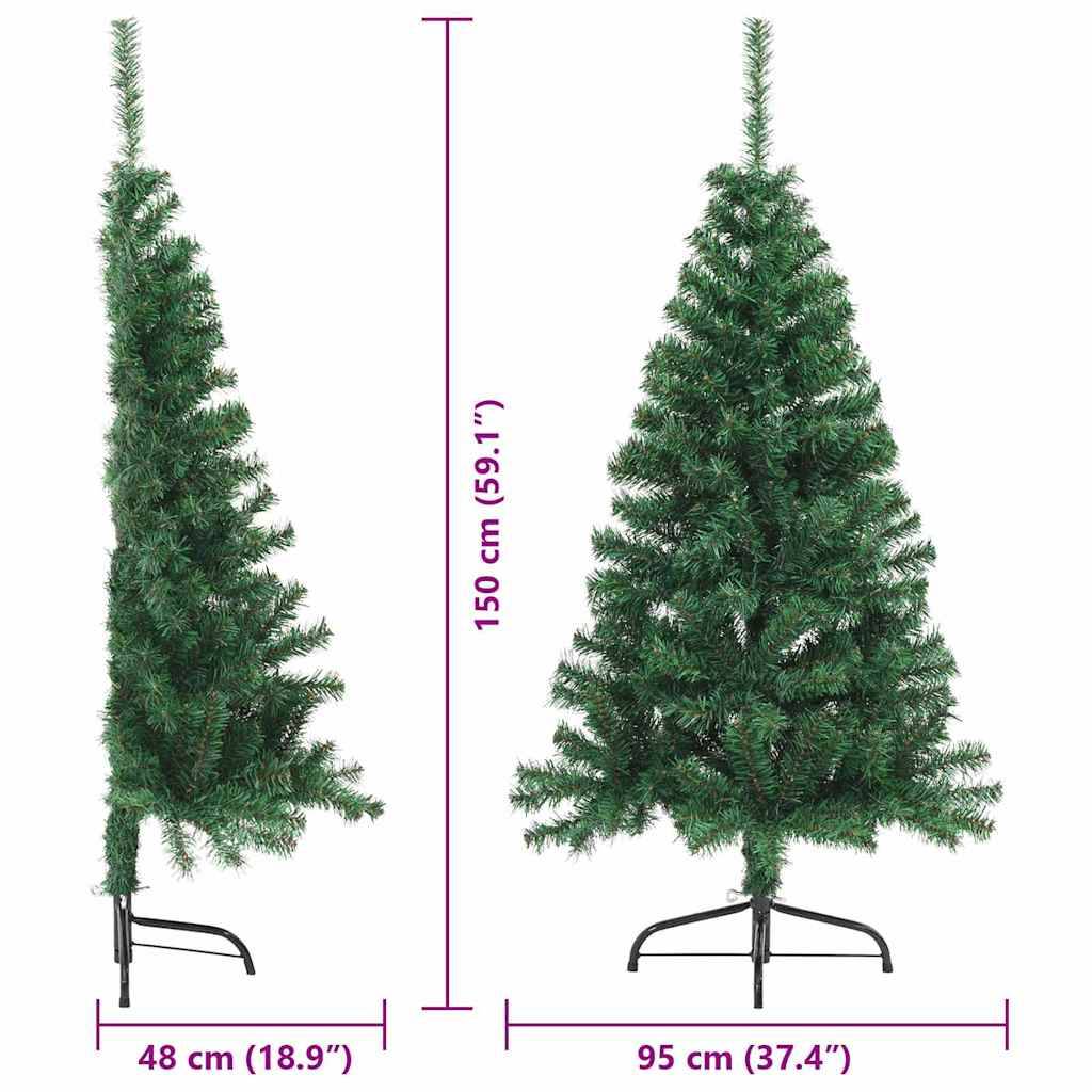 vidaXL Künstlicher vorbeleuchteter Weihnachtsbaum Grün 150 cm PVC